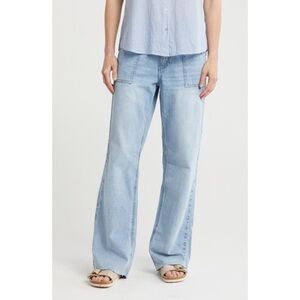Lucky Brand Light Wash Wide Leg Patch Pocket Jeans